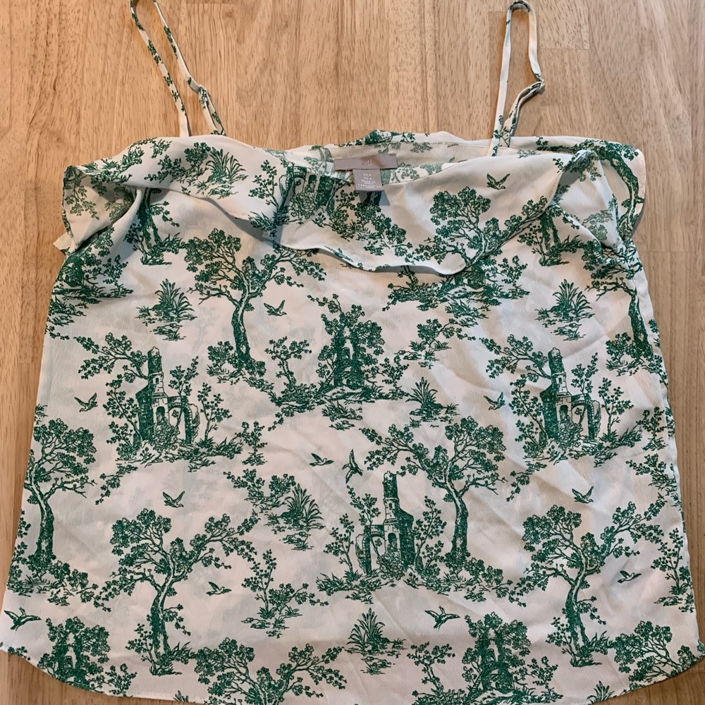 Green pattern tank top